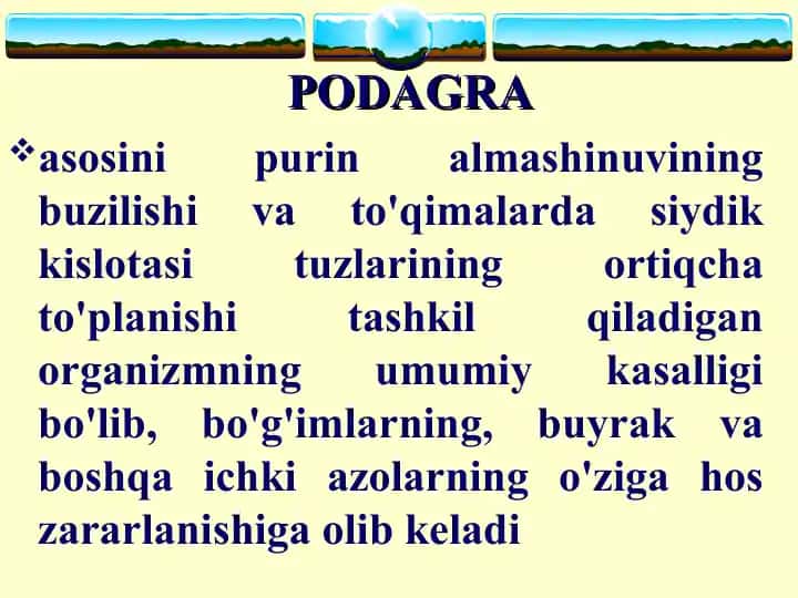 PODAGRA - GO'SHTNI SEVUVCHILAR UCHUN QOPQON