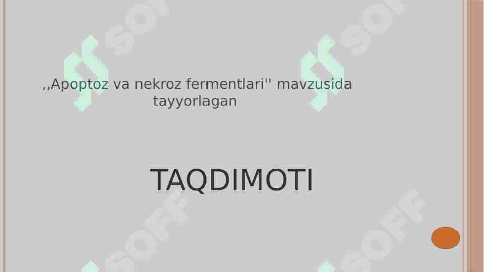 Apoptoz va nekroz fermentlari