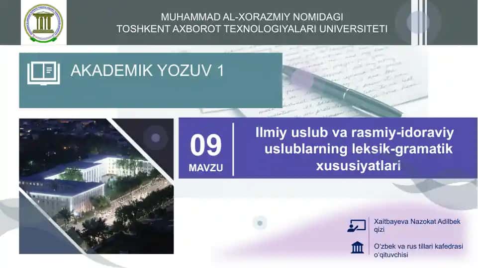 Rasmiy-idoraviy uslub haqida ma'lumotlar