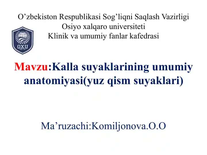 Kallasuyaklarining umumi yon anatomiyasi (yuzqismi)