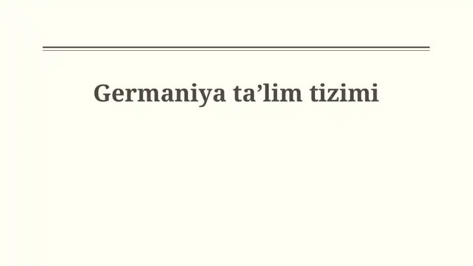 Germaniya taʼlim tizimi