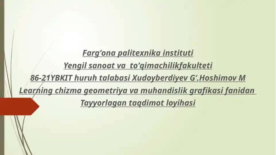 Nuqta koordinatalar bo‘yicha nuqtaning proeksiyalarini chizish
