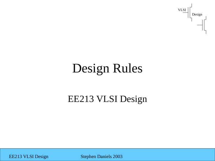 EE213 VLSI Design