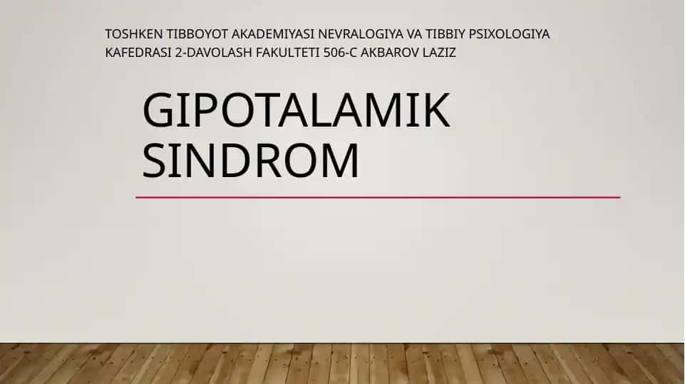 Gipotalamik sindrom