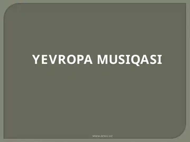 YEVROPA MUSIQASI