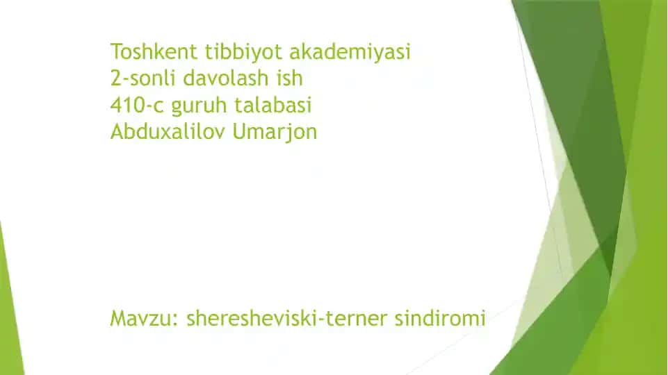 Shereshevskiy-Tyorner sindromi