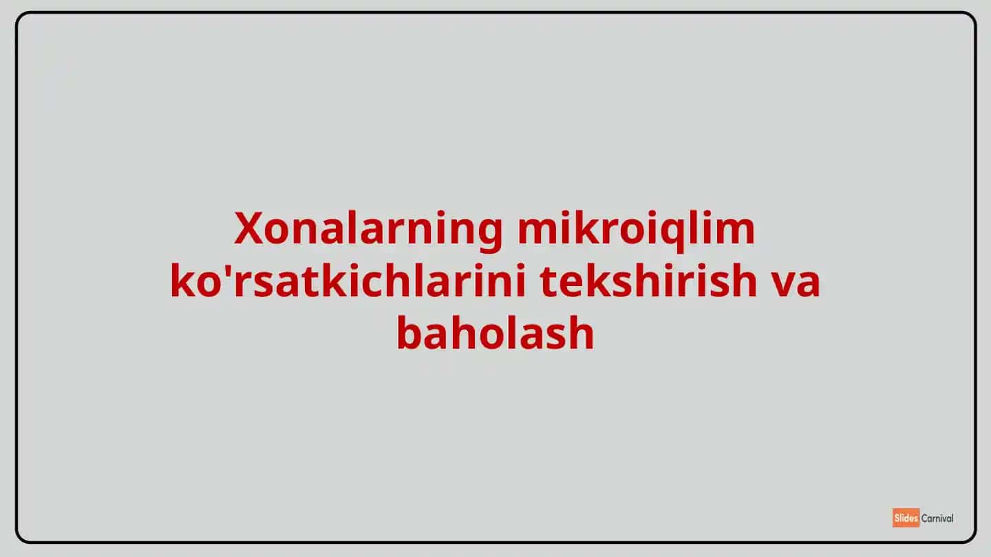 Mikroiqlim ko'rsatkichlari