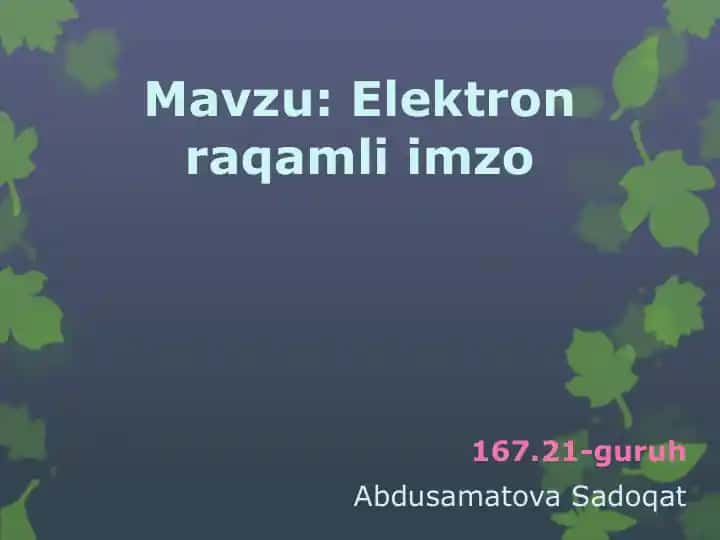 Elektronraqamli imzo