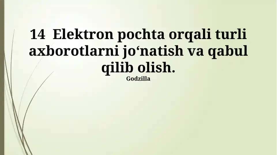 Elektron pochta orqali turli axborotlarni jo‘natish va qabul qilib olish