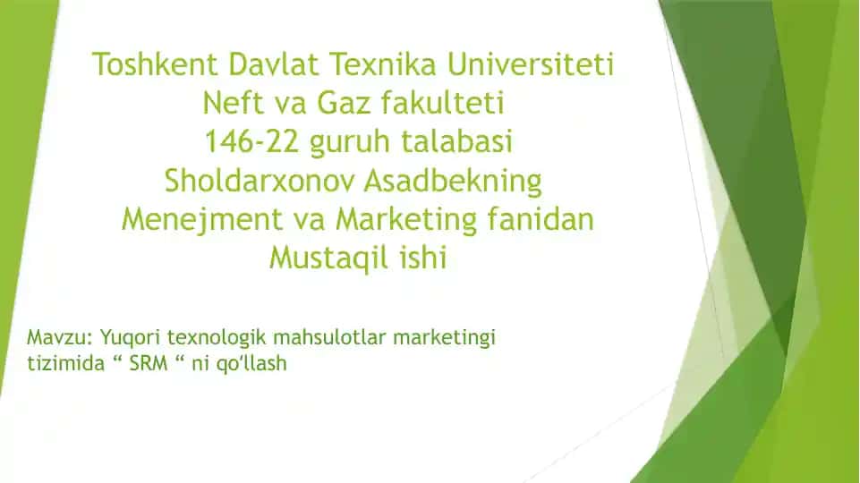 SRM (Supplier Relationship Management) tizimi