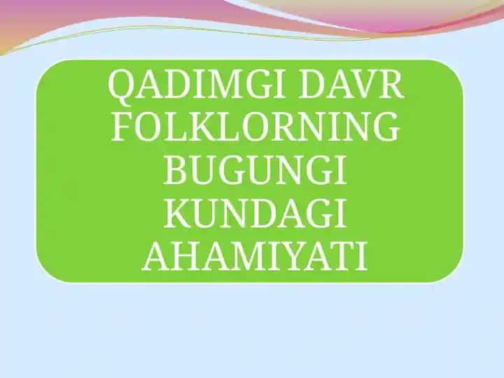 Folklor va miflar tahlili