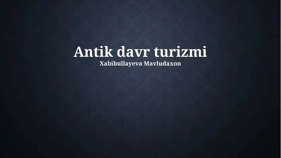 Antik davr turizmi