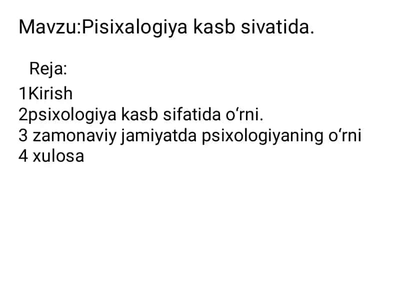 Psixologiya kasbi sivatida