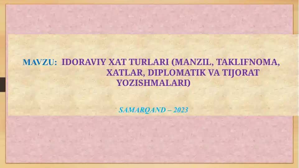 Idoraviy xat turllari