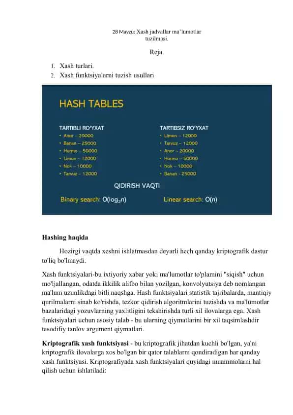 Xash jadvallar maʼlumotlar tuzilmasi