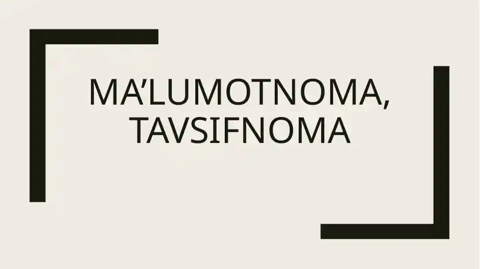 Ma’lumotnoma