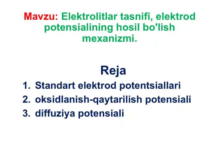 Elektrolitlar tasnifi