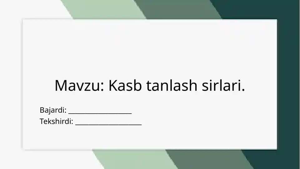 Kasbtanlashsirlari
