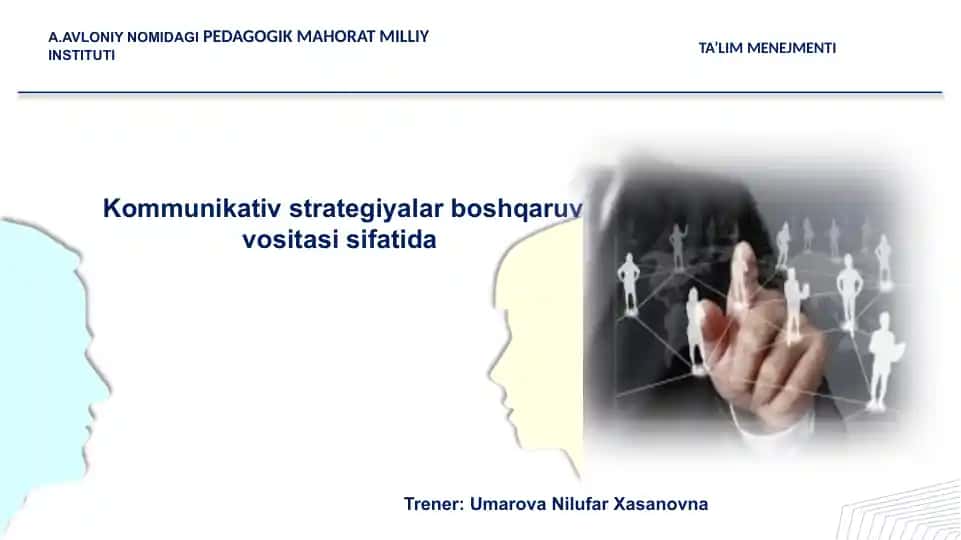 Kommunikativ strategiyalar boshqaruv vositasi sifatida
