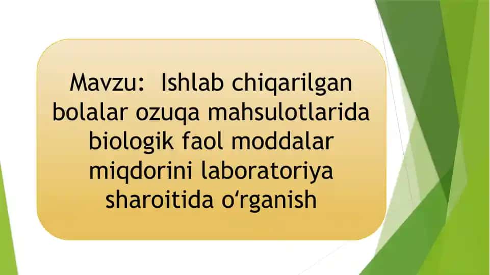 Biologik Faol Moddalar (BFM)