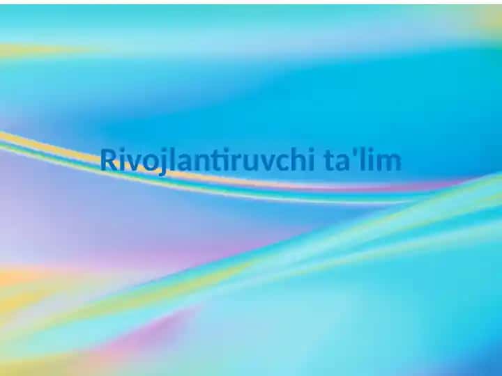 Rivojlantiruvchi ta'lim