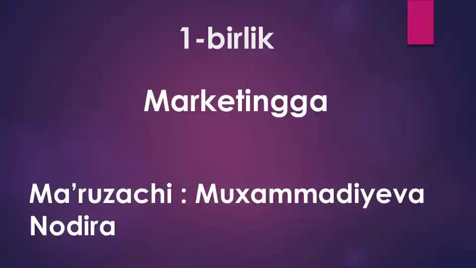 Marketing