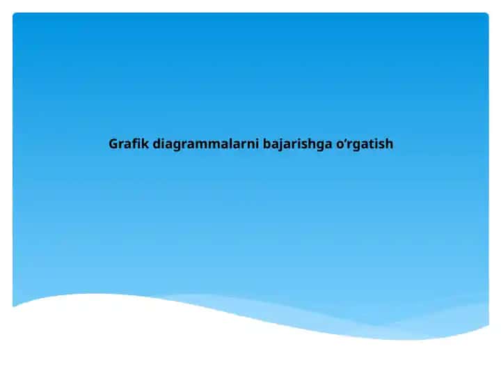 Grafik diagrammalarni bajarishga o‘rgatish