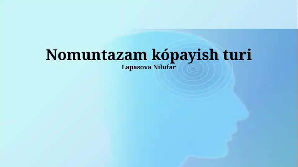 Nomuntazam kópayish turi
