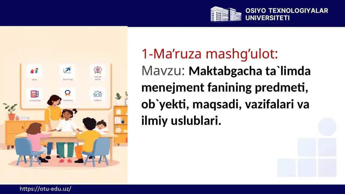 Maktabgacha ta`limda menejment