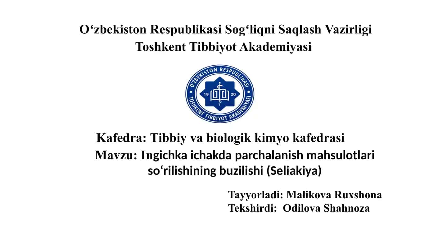 Ingichka ichakda parchalanish mahsulotlari so‘rilishining buzilishi (Seliakiya)