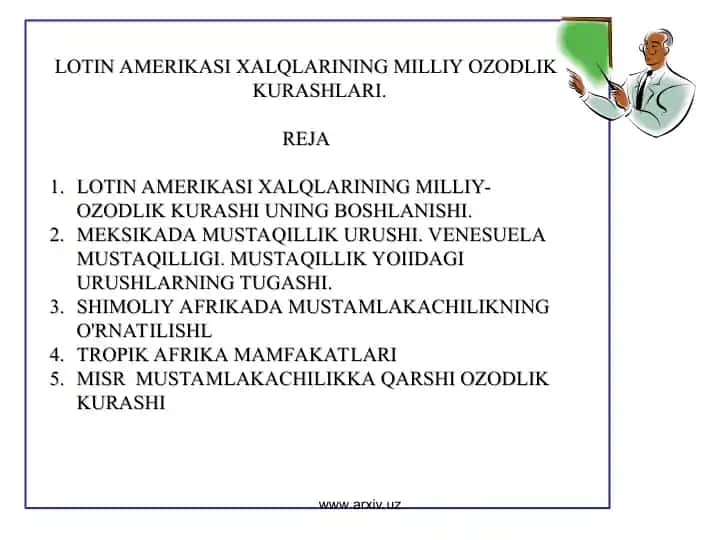 LOTIN AMERIKASI XALQLARINING MILLIY OZODLIK KURASHLARI