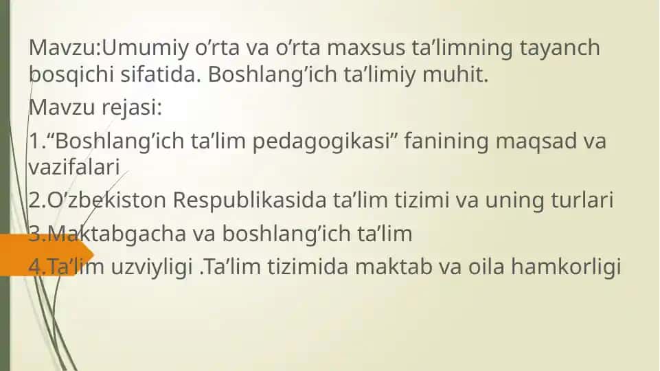 Boshlang’ich ta’lim pedagogikasi