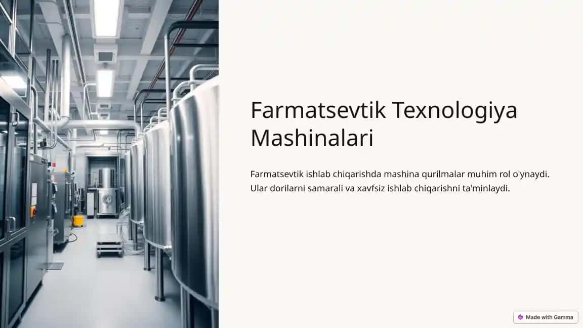 Farmatsevtik Texnologiya Mashinalari