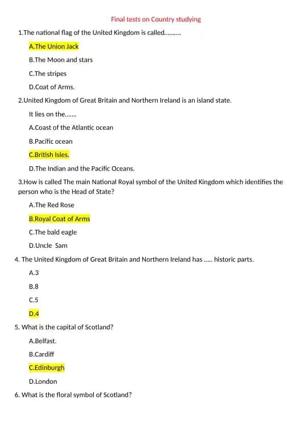Final tests on Country studying