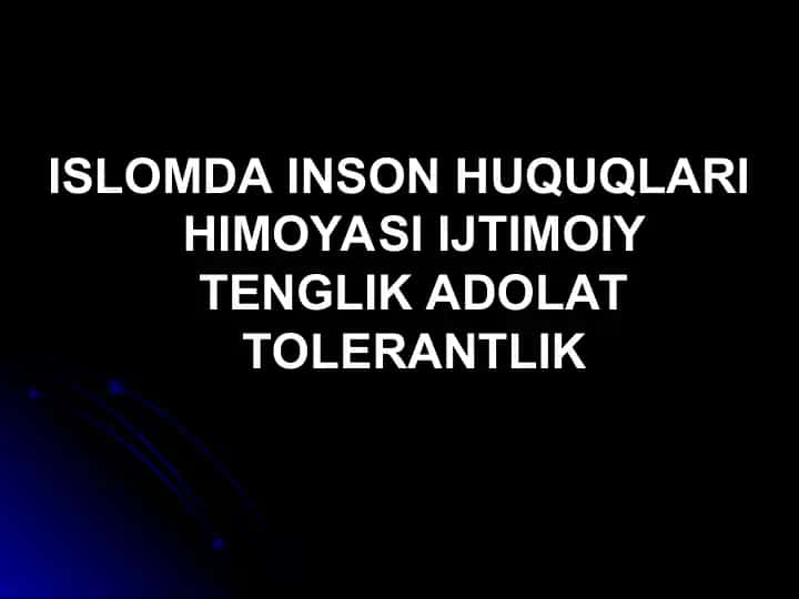 Inson huquqlari va intolerantlik
