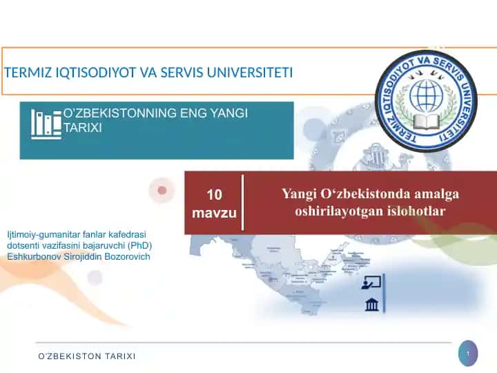Yangi O‘zbekistonda amalga oshirilayotgan islohotlar