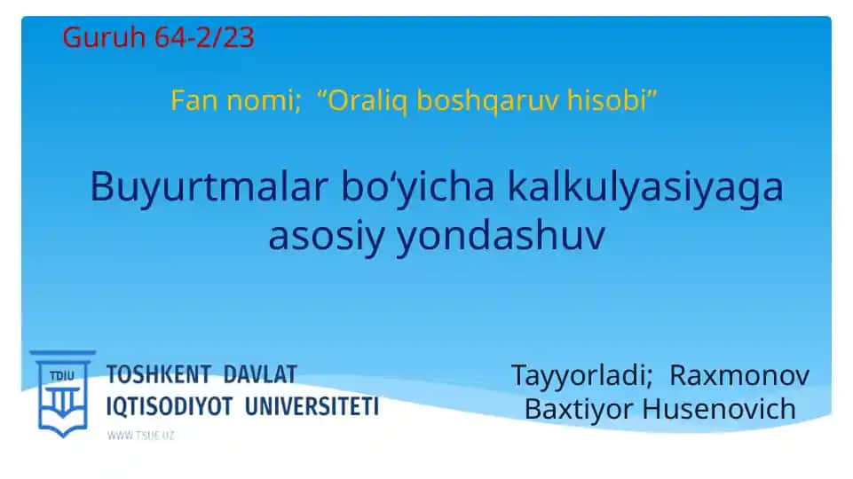 Oraliq boshqaruv hisobi