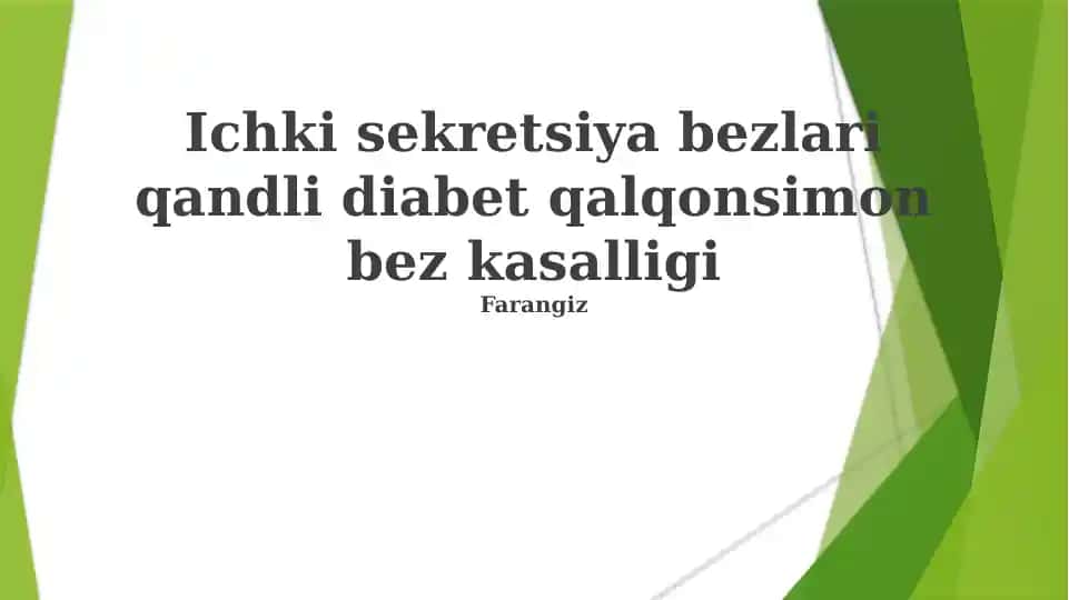 Ichki sekretsiya bezlari qandli diabet qalqonsimon bez kasalligi