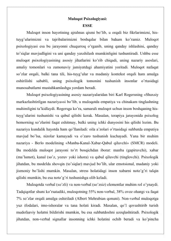 Muloqot Psixologiyasi