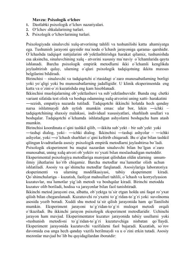 Psixologik o‘lchov