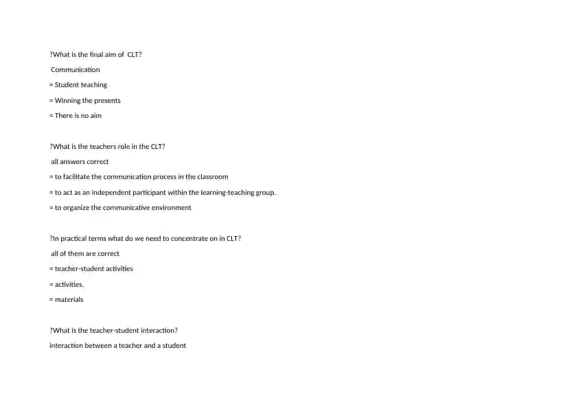 Communicative Language Teaching (CLT)