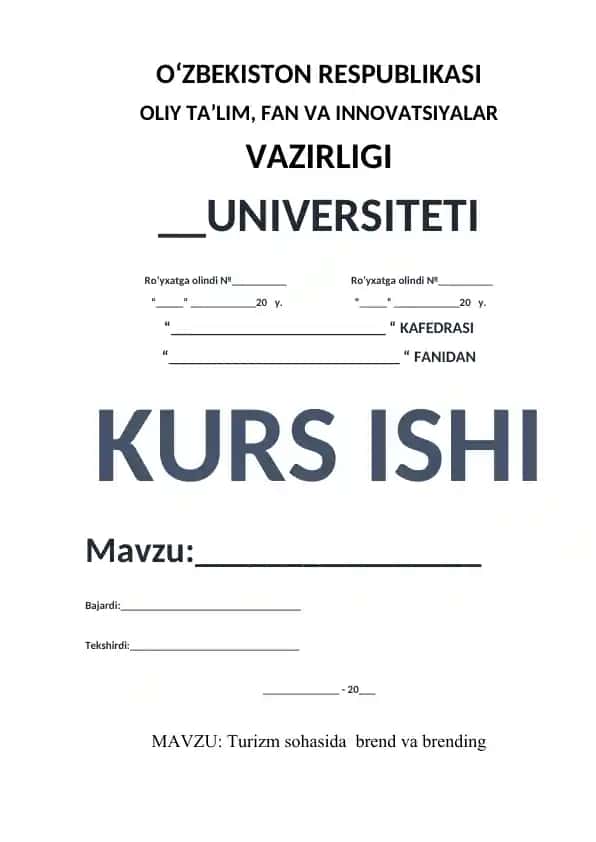Turizm sohasida brend va brending