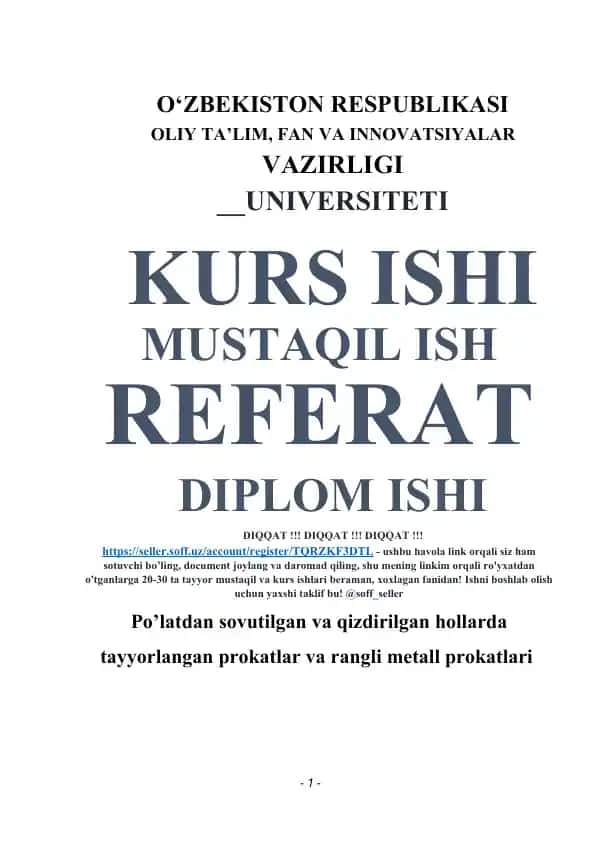 Prokatlar va rangli metall prokatlari