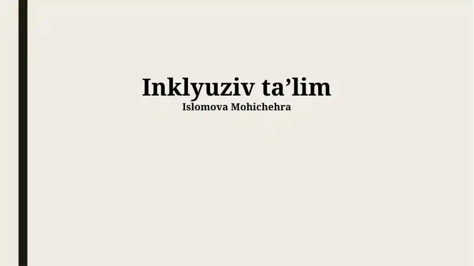 Inklyuziv ta’lim