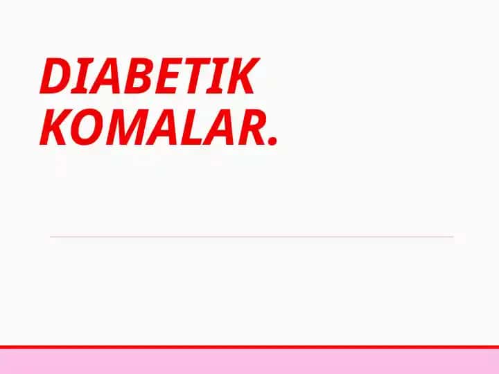 Diabetik komalar
