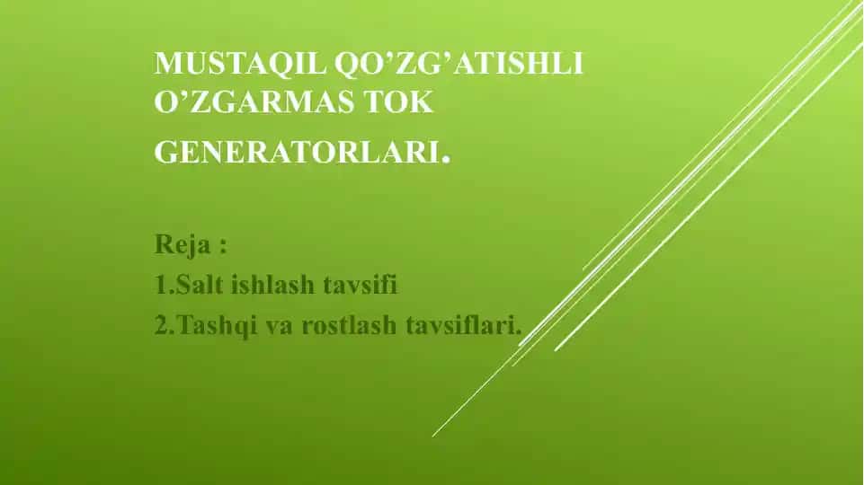 O'zgarmas tok generatorlari