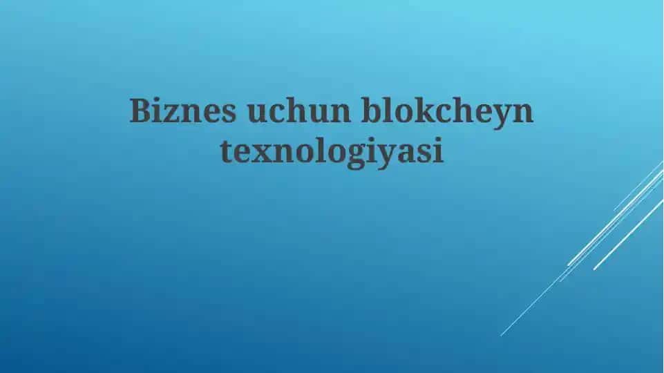 Blokcheyn texnologiyasi
