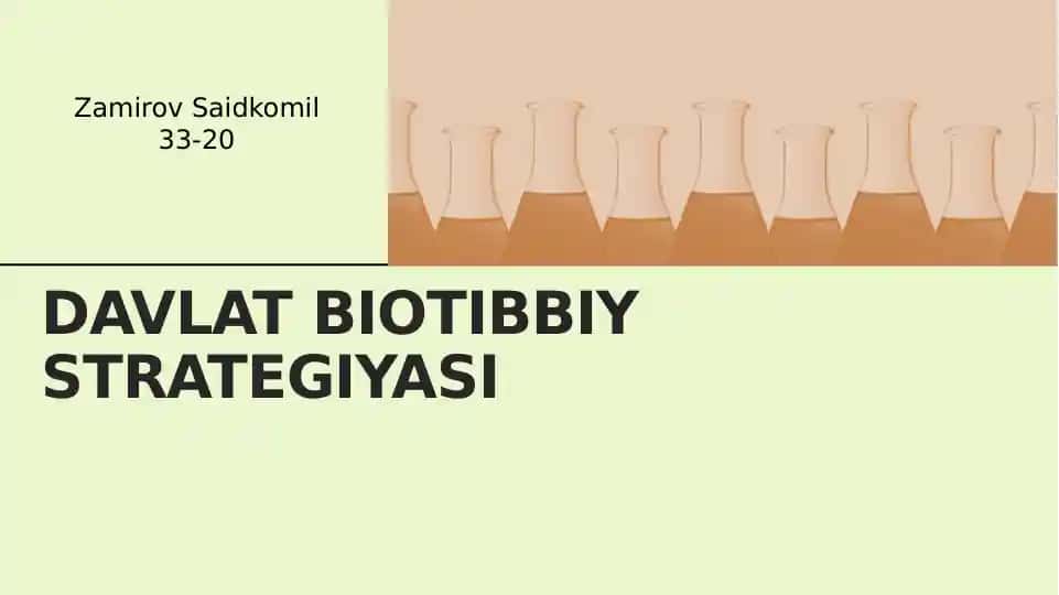 Davlat biotibbiy strategiyasi