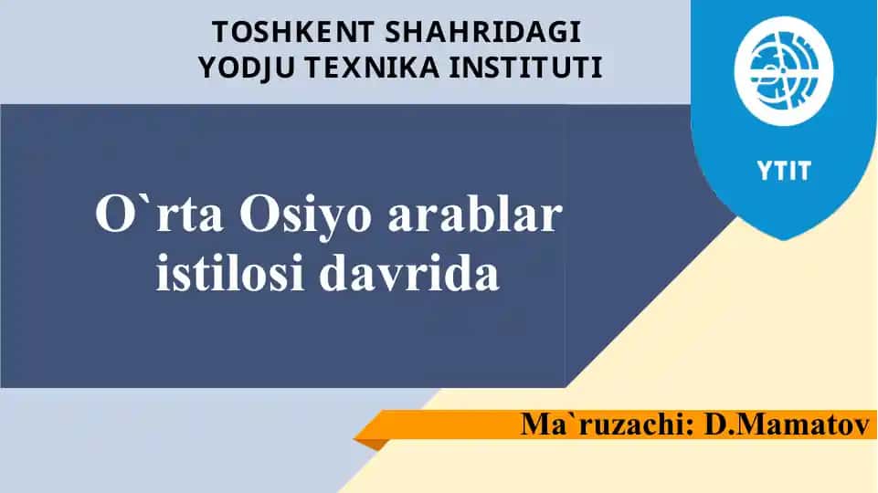 O`rta Osiyo arablaristilosi