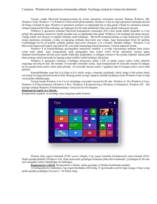 Windows 8 operatsion sistema